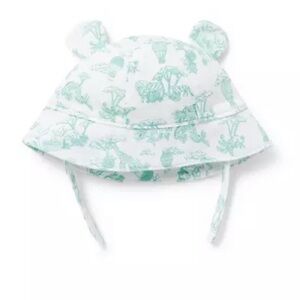 Janie and Jack Mint Toile Baby Sun Hat with Ear Accents